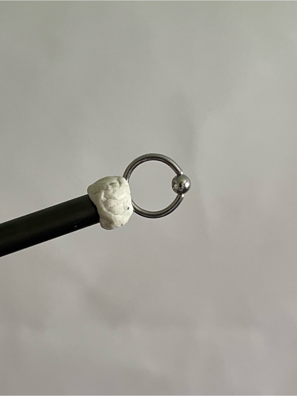 Steel Captive Bead Ring With Cz Stone Bead Piercing Jewelry